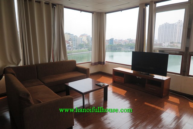 Beautiful Lake-View one-bedroom serviced apartment on high floor in Tay Ho for rent