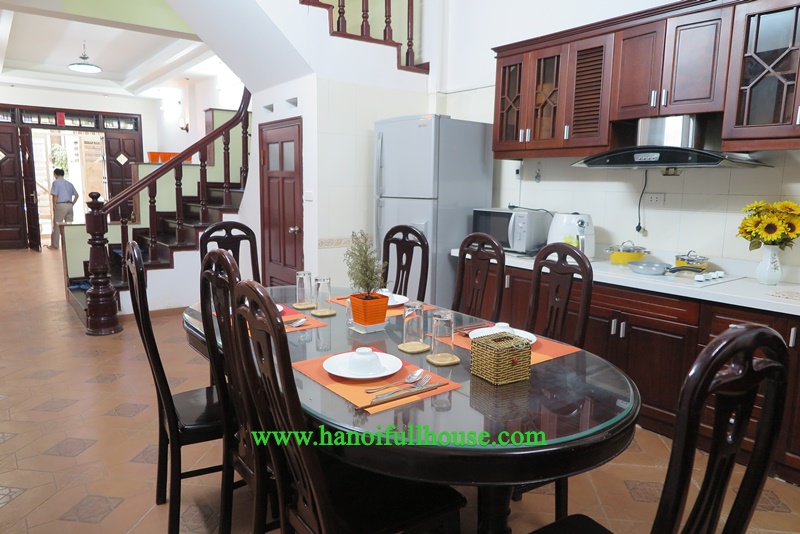 Very nice house in a big alley on Quan Ngua street, 4 bedrooms, a lot of light for rent.