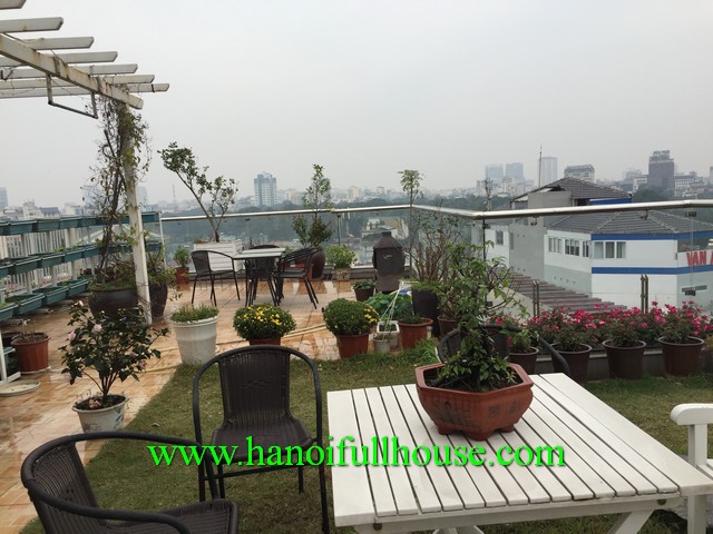 Cho thuê căn hộ penthouse 3 phòng ngủ, nội thất hiện đại, sân vườn đẹp ở Hai Bà Trưng