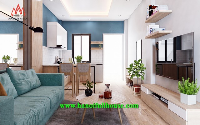Căn hộ một phòng ngủ trong tòa nhà căn hộ mới tinh, nội thất đẹp và bắt mắt, vị trí cực kì thuận lợi .
