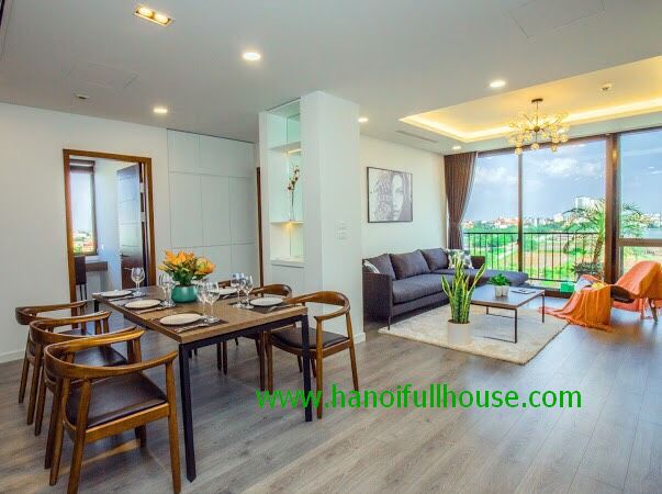 Modern serviced apartment with 3 bedrooms, lake view to let on Trinh Cong Son str