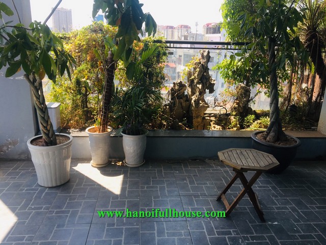 The 2 bedroom apartment for rent on Trinh Cong Son street has large balcony and great view.