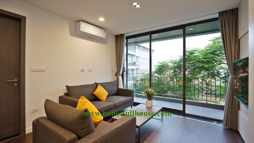 New beautiful 1 bedroom serviced apartment with large balcony for rent in To Ngoc Van